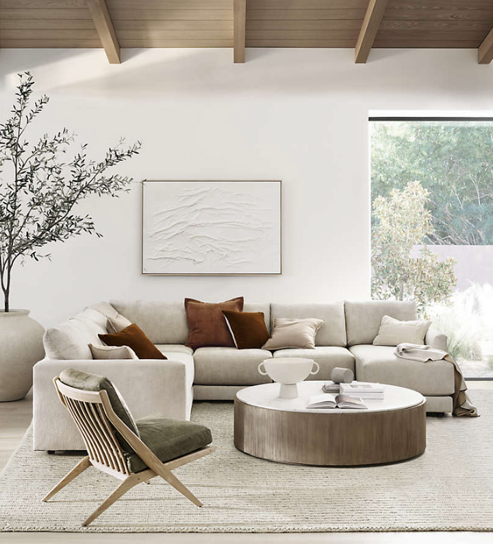 Gath Sofa 89-inch gray modern sofa with plush cushions in a small living room