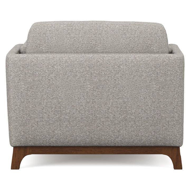 Astra Gray Lounge Chair in neutral fabric with modular sofa in modern minimalist living room