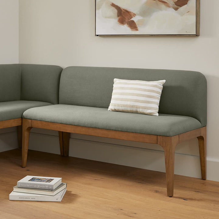Finnmark Armless Banquette in a modern breakfast nook with modular seating and solid wood base