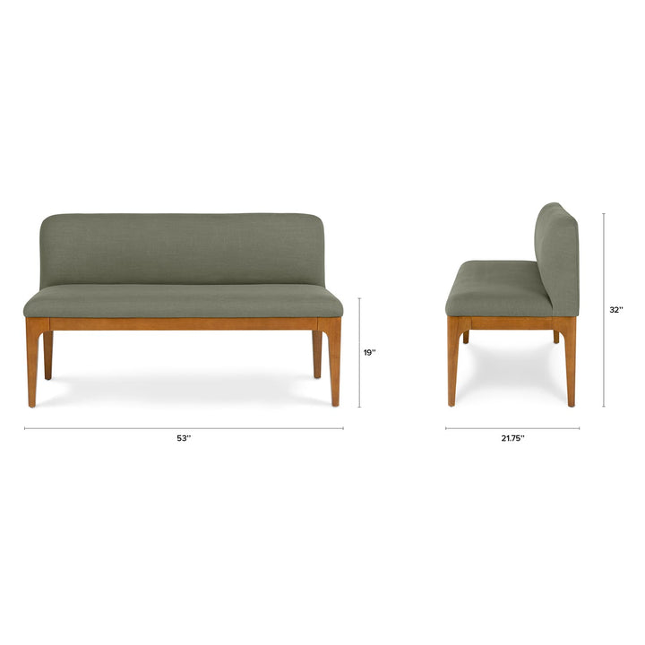 Finnmark Armless Banquette in a modern breakfast nook with modular seating and solid wood base
