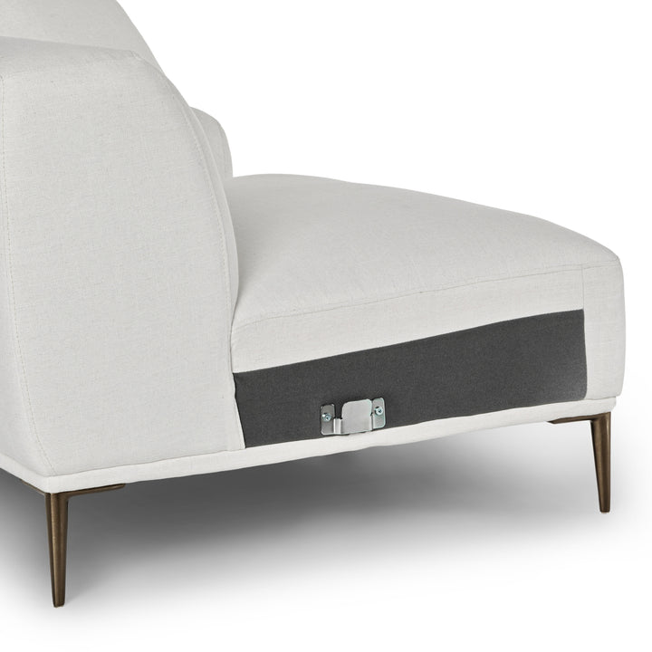 Hawthorne Sectional white modular sofa with titanium legs in industrial loft interior