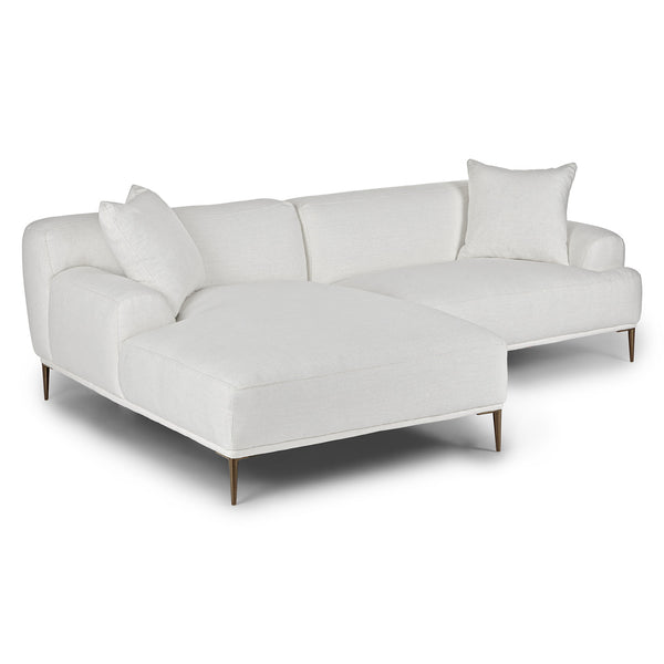 Hawthorne Sectional white modular sofa with titanium legs in industrial loft interior