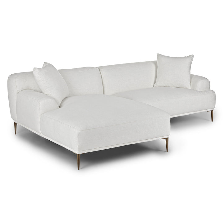 Hawthorne Sectional white modular sofa with titanium legs in industrial loft interior