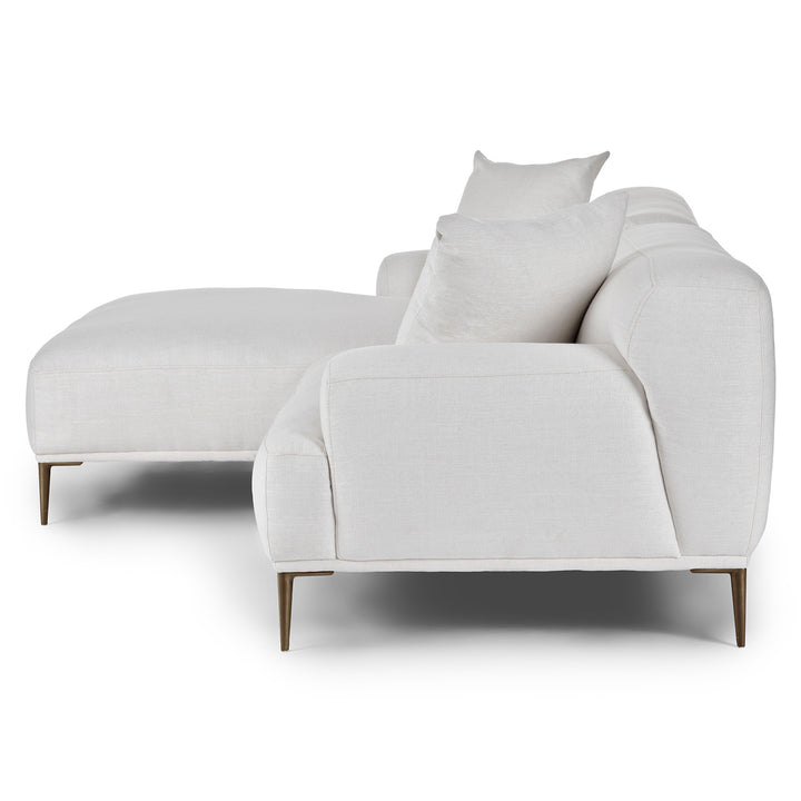 Hawthorne Sectional white modular sofa with titanium legs in industrial loft interior