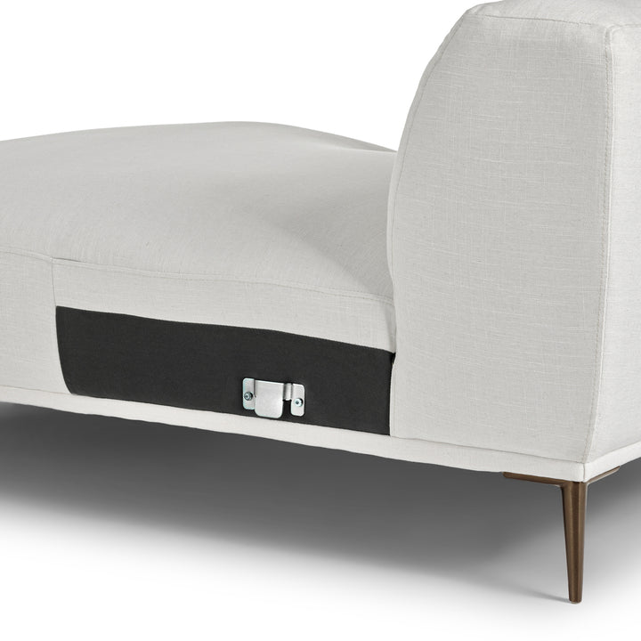 Hawthorne Sectional white modular sofa with titanium legs in industrial loft interior