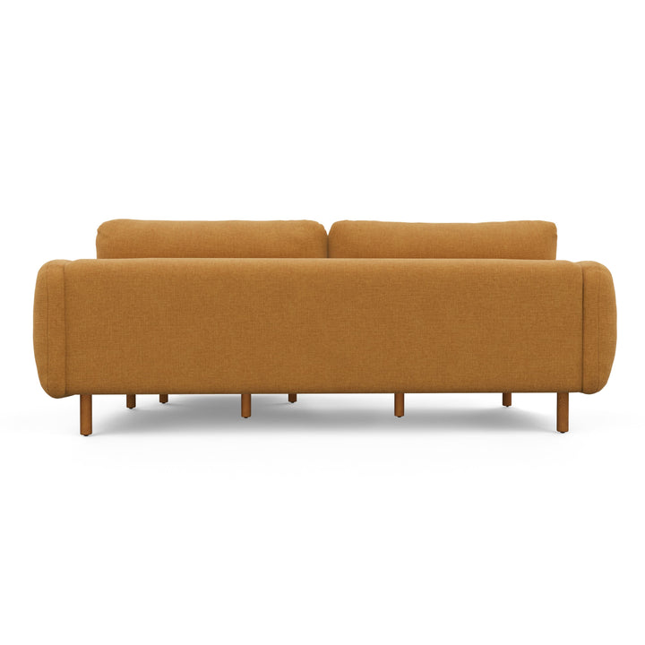 Merrick Reversible ginger sectional in left/right configurations with kids building pillow fort