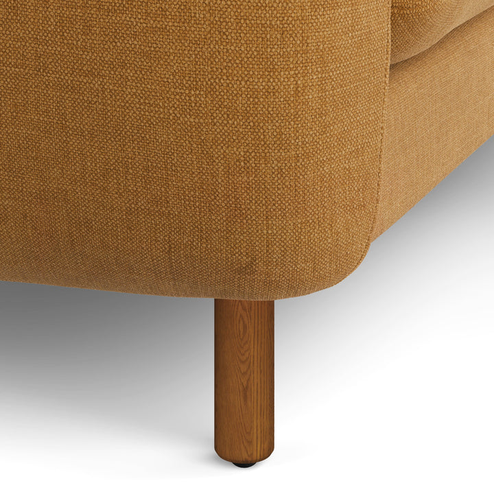 Merrick Reversible ginger sectional in left/right configurations with kids building pillow fort