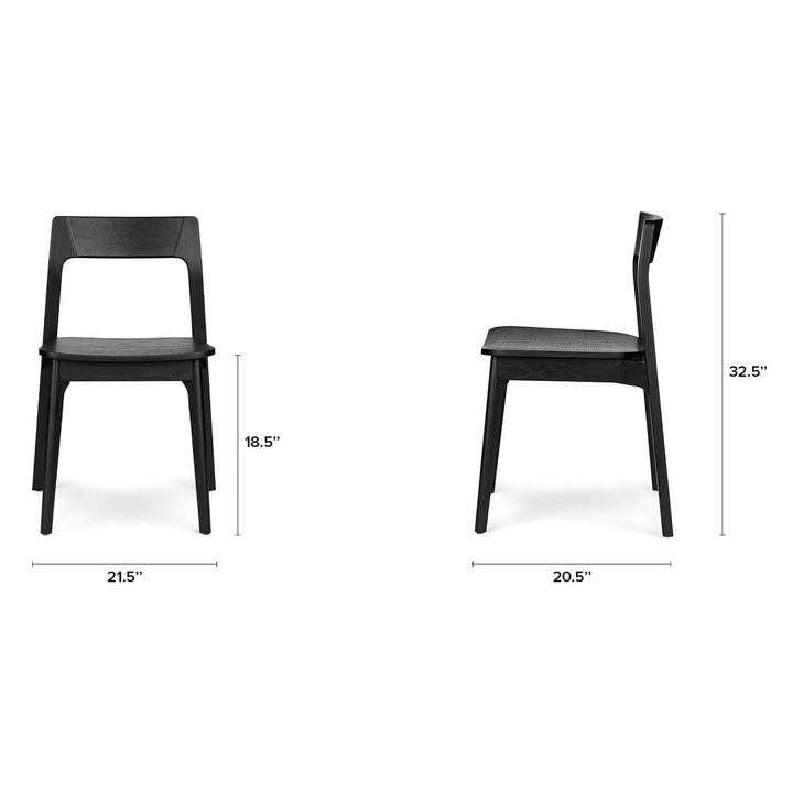 Selene Dining Chairs in a modern dining room with bentwood design and stackable feature
