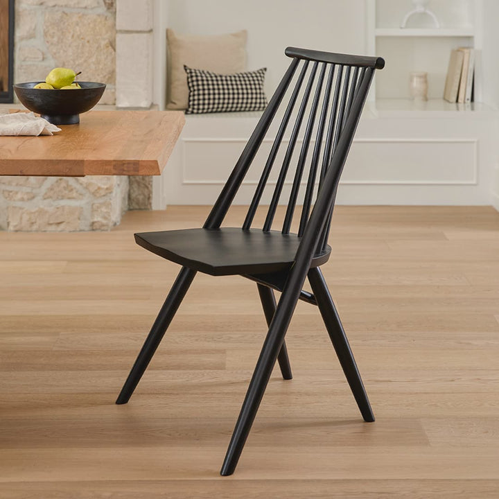 Talus Dining Chair in a rustic dining room with solid walnut Shaker design