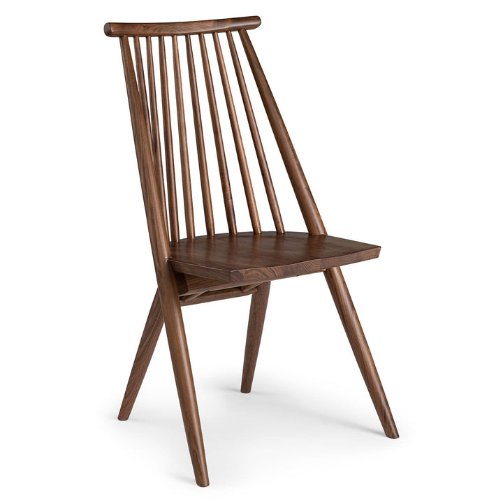 Talus Dining Chair in a rustic dining room with solid walnut Shaker design