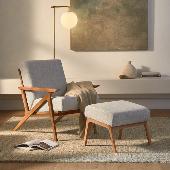 Tavola 8' x 10' Wool Rug in a mid-century modern living room with space-dyed wool texture
