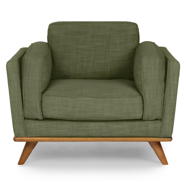 Ventura Lounge Chair in oat bouclé fabric with plush cushions, placed by a sunny window with coffee mug on side table