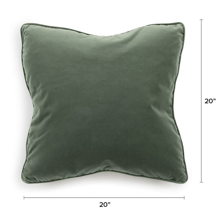 Vireo Velvet Pillow Set in a modern living room with plush velvet and piped edges