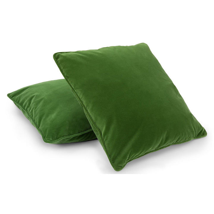 Vireo Velvet Pillow Set in a modern living room with plush velvet and piped edges